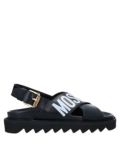 MOSCHINO Sandals Black Calfskin