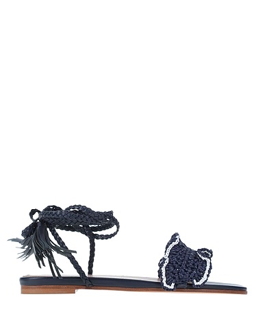 RED(V) Sandals Midnight blue Soft Leather, Other Fibres