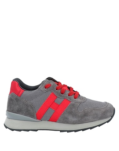 HOGAN Sneakers JUNIOR Piombo Pelle, Fibre tessili