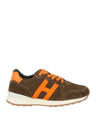 HOGAN Sneakers JUNIOR Green Leather, Textile fibres