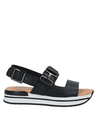 HOGAN Sandals Black Soft Leather