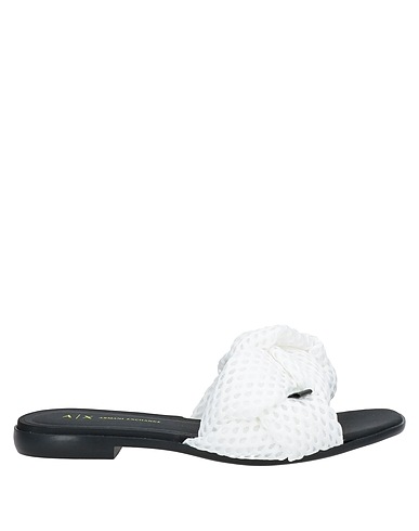 ARMANI EXCHANGE Sandals White Textile fibres