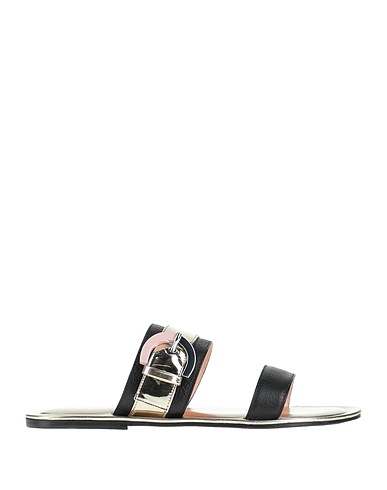 POLLINI Sandals Black Leather