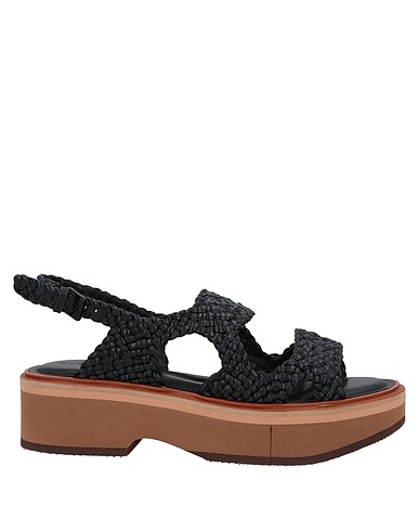 CLERGERIE Sandales Noir Cuir d'agneau