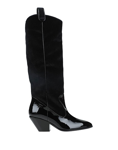 GIUSEPPE ZANOTTI Boots Black Leather, Textile fibers