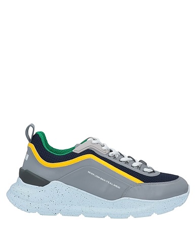 MSGM Sneakers Grey Leather, Textile fibers, Synthetisches Material