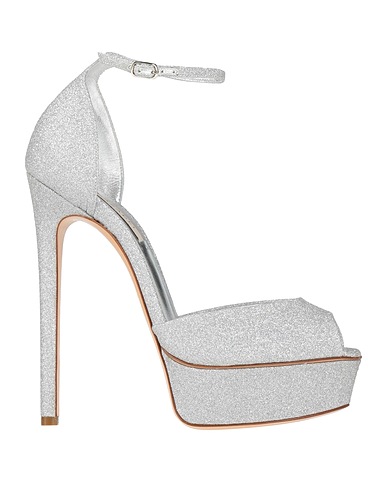 CASADEI Sandals Silver Textile fibres