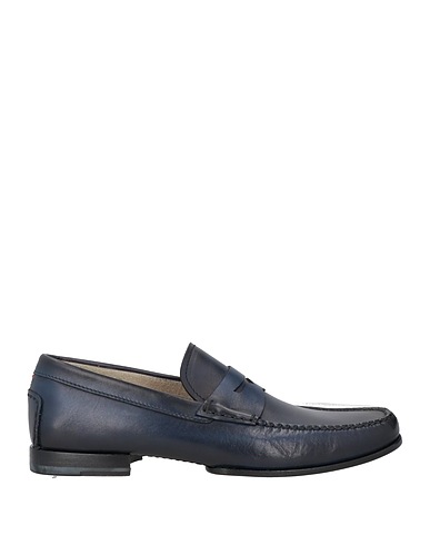 SANTONI Loafers Navy blue Soft Leather