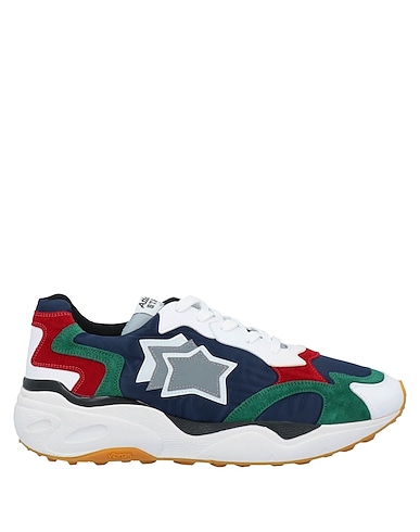 ATLANTIC STARS Sneakers Dark green Leather, Textile fibres