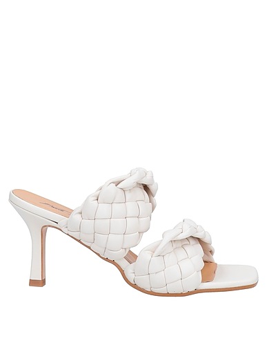 PAOLO MATTEI Sandals Ivory Textile fibers