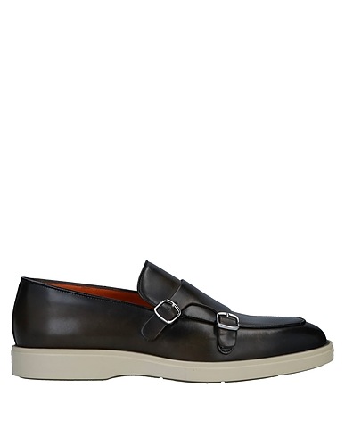SANTONI Loafers Dark brown Leather