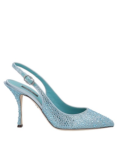 DOLCE&GABBANA Pump Sky blue 67% Viscose, 31% Silk, 2% Goat skin