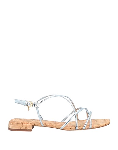 TORY BURCH Sandali Argento Fibre tessili