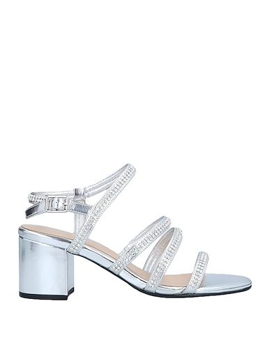 APEPAZZA Sandals Silver Textile fibers
