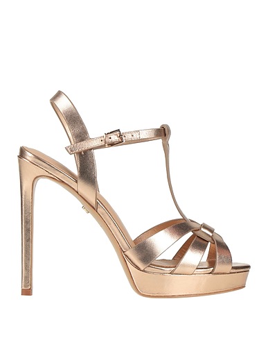 LOLA CRUZ Sandals Rose gold Soft Leather
