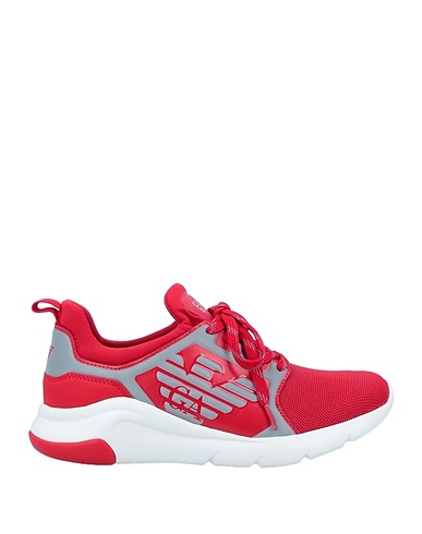 EA7 Sneakers Red Textile fibres, Rubber