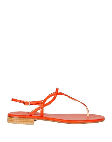 PAOLO FERRARA Flip flops Orange Soft Leather