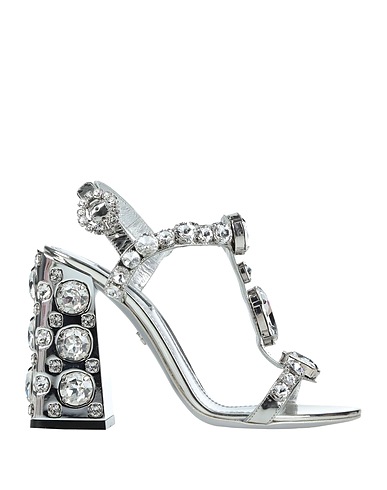 DOLCE&GABBANA Sandals Silver Calfskin