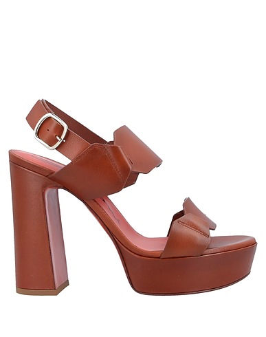 SANTONI Sandals Brown Soft Leather