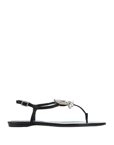 ROGER VIVIER Flip flops Black Textile fibers