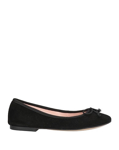 SKA Ballet flats Black Leather, Textile fibres