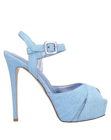 LE SILLA Sandals Sky blue Textile fibers
