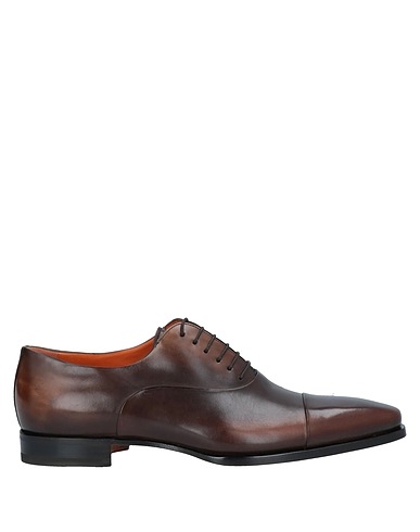 SANTONI Chaussures à lacets Chocolat Cuir