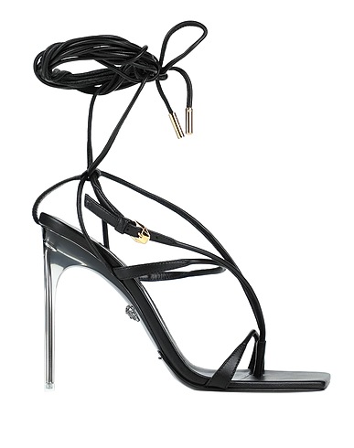 VERSACE Sandals Black Soft Leather