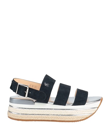 HOGAN Sandals Midnight blue Leather, String