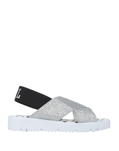 SHOPART Sandals Silver Textile fibres