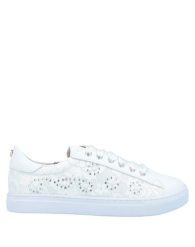 TWINSET Sneakers White Soft Leather, Textile fibres
