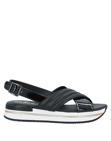 HOGAN Sandals Black Textile fibres