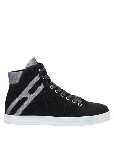 HOGAN REBEL Sneakers Black Textile fibers, Soft Leather
