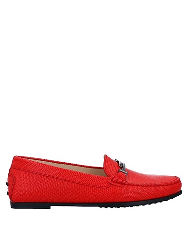 TOD'S Loafers Red Soft Leather