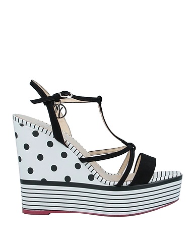MANILA GRACE Sandals Black Textile fibers