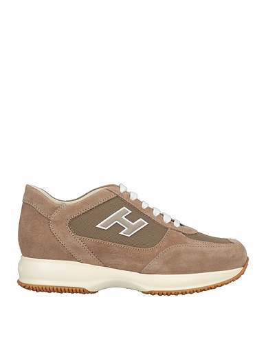 HOGAN Sneakers Light brown Leather, Textile fibers