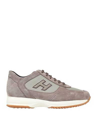HOGAN Sneakers Khaki Leather, Textile fibers