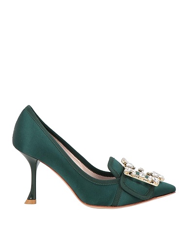 ROGER VIVIER Pump Dark green Textile fibers