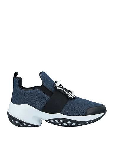 ROGER VIVIER 스니커즈 미드나잇 블루 텍스타일 섬유, 가죽