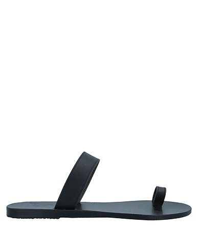 ANCIENT GREEK SANDALS Flip flops Black Cowhide