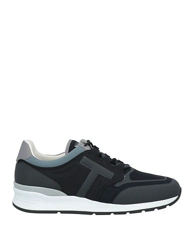 TOD'S Sneakers Black Soft Leather, Textile fibers