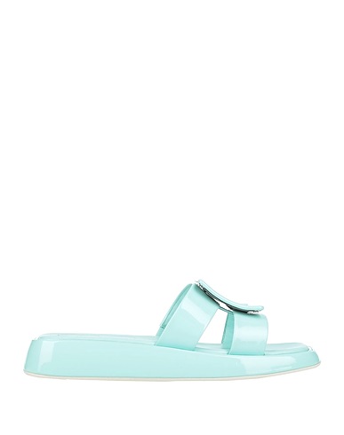 ROGER VIVIER Sandals Turquoise Soft Leather