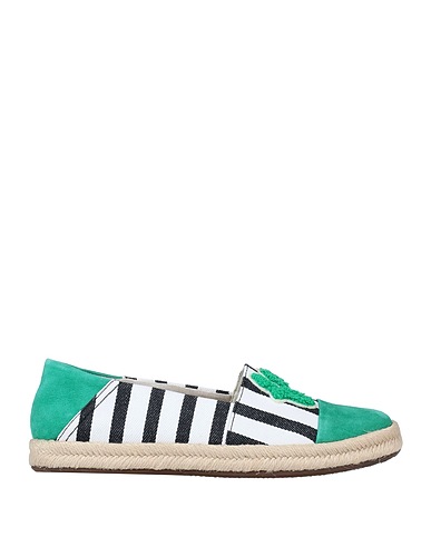 GEOX Espadrilles Green Goat skin, Other Fibres