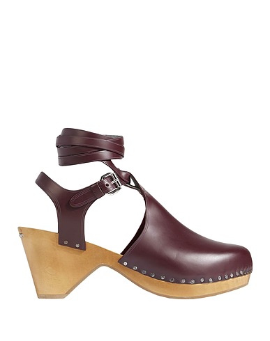 ISABEL MARANT Mules and clogs Burgundy 100% Calfskin