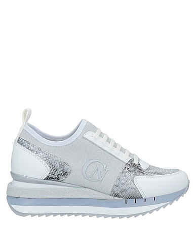 CAFèNOIR Sneakers Silber Leder, Gewebefasern