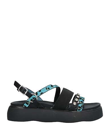 CAFèNOIR Sandali Azzurro Pelle, Fibre tessili