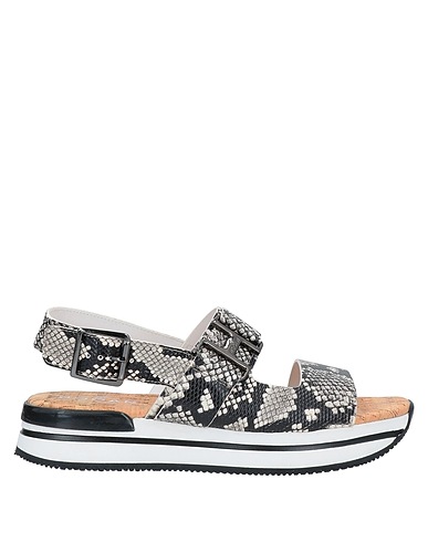HOGAN Sandals Grey Soft Leather