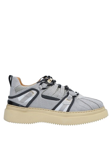 BUSCEMI Sneakers Grey Textile fibres, Soft Leather