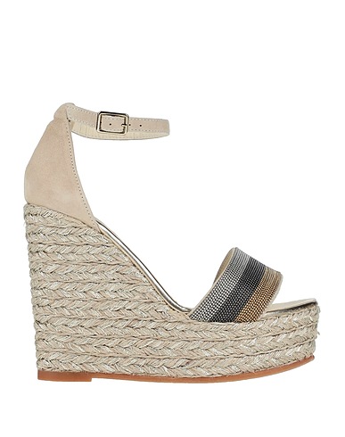 ESPADRILLES Espadrilles Elfenbein Leder, Gewebefasern