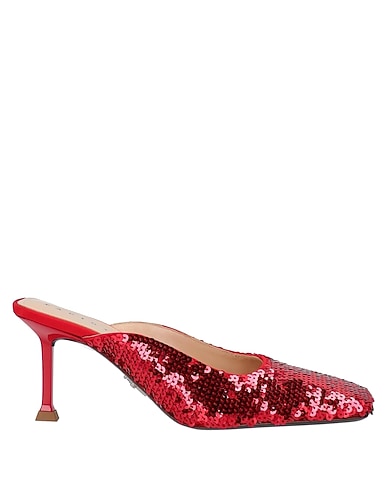 PACIOTTI Mules and clogs Red Textile fibres